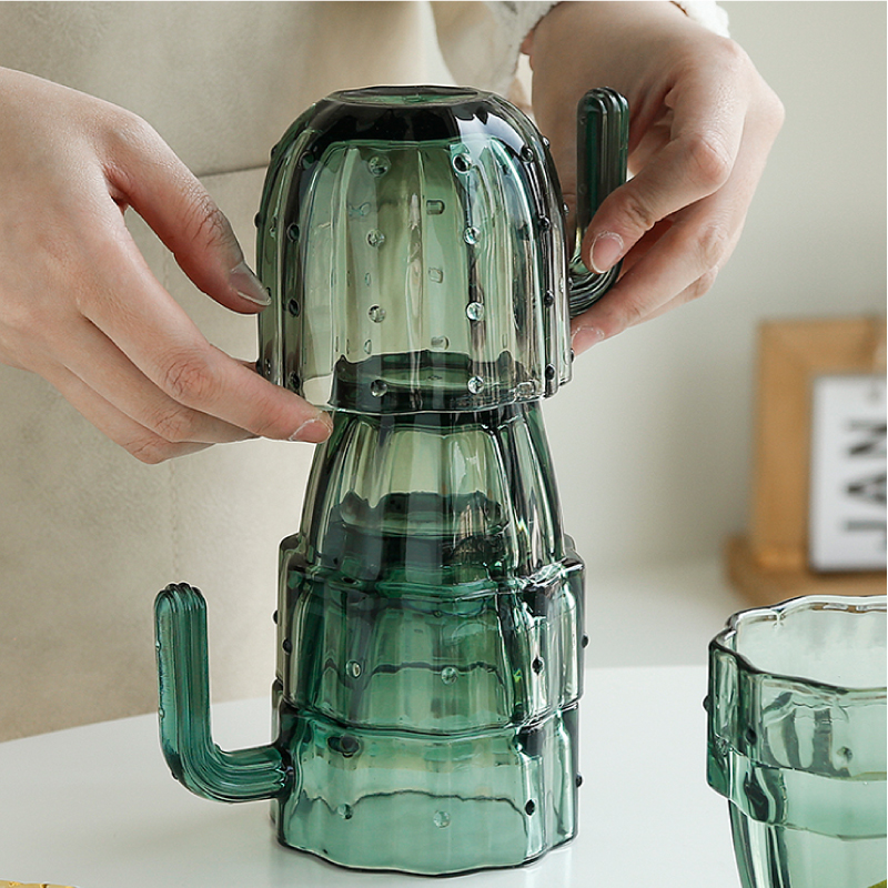 态生活仙人掌玻璃杯叠叠杯套装