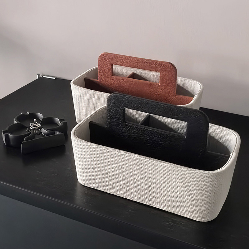 态生活轻奢风皮质收纳篮家用客厅茶几高颜值桌面杂物化妆品收纳盒,收纳整理,化妆刷收纳盒/桶,淘宝优惠券,粉丝福利购,淘宝优惠卷