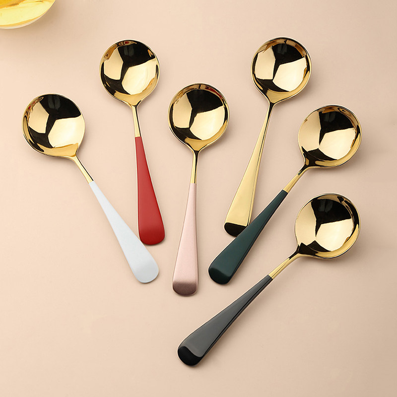 态生活 韩式304不锈钢圆勺家用金属西餐勺甜品勺饭勺汤勺调羹汤匙,餐饮具,西餐勺,淘宝优惠券,粉丝福利购,淘宝优惠卷