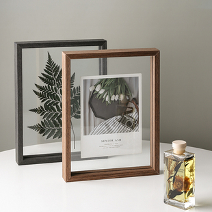 饰摆件A4植物标本画框照片相框 态生活北欧木质相册7寸定制桌面装