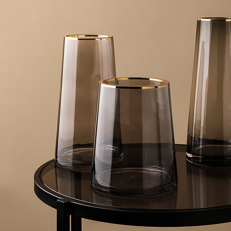 态生活轻奢风灰色玻璃装饰摆件