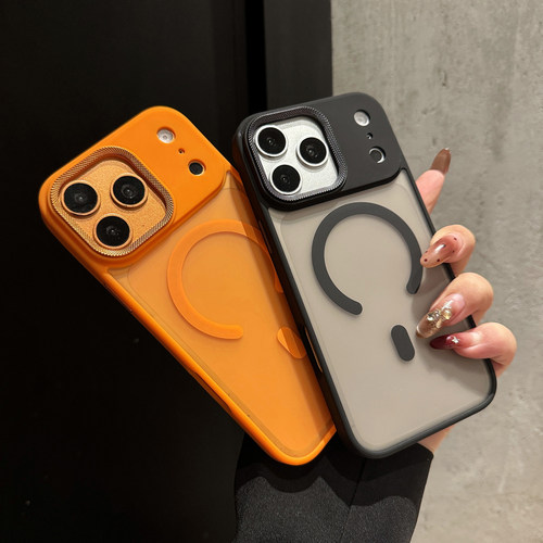 肤感磨砂适用iPhone17Promax手机壳苹果16pro/15钻纹磁吸13保护套