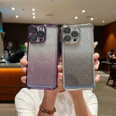 适用步步高s30新款护眼闪粉电镀壳IQooz10turbo气囊Y300T自带镜头膜软Y52S保护套
