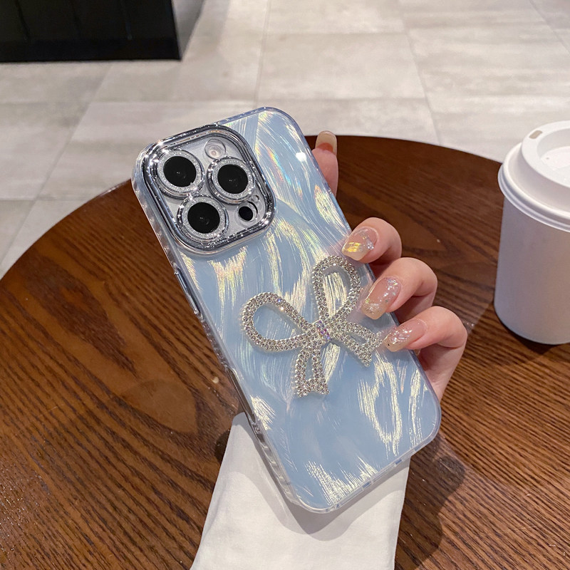 精孔羽纱适用OPPOReno 15创意闪粉镜头手机壳find x9水钻蝴蝶结可爱新款A3 A57 A58 A93全包高级感软边保护套