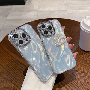 精孔羽纱适用华为mate70水钻蝴蝶结手机壳荣耀X60I创意闪粉镜女可爱水钻畅享70全包高级感软边NOVA14保护套