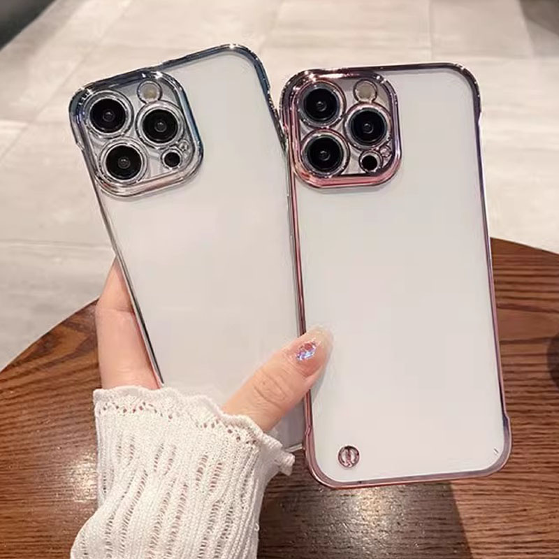 适用苹果16promax手机壳无边框新款iPhone15散热超薄plus全包防尘高级感13pm男女简约12PC硬壳