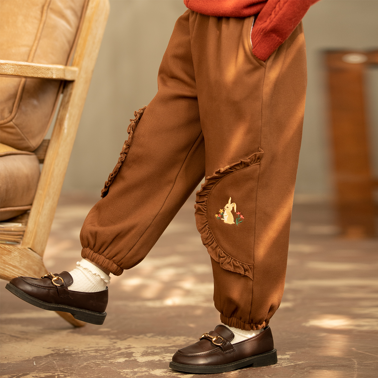 宽边牛筋长裤柔软舒适