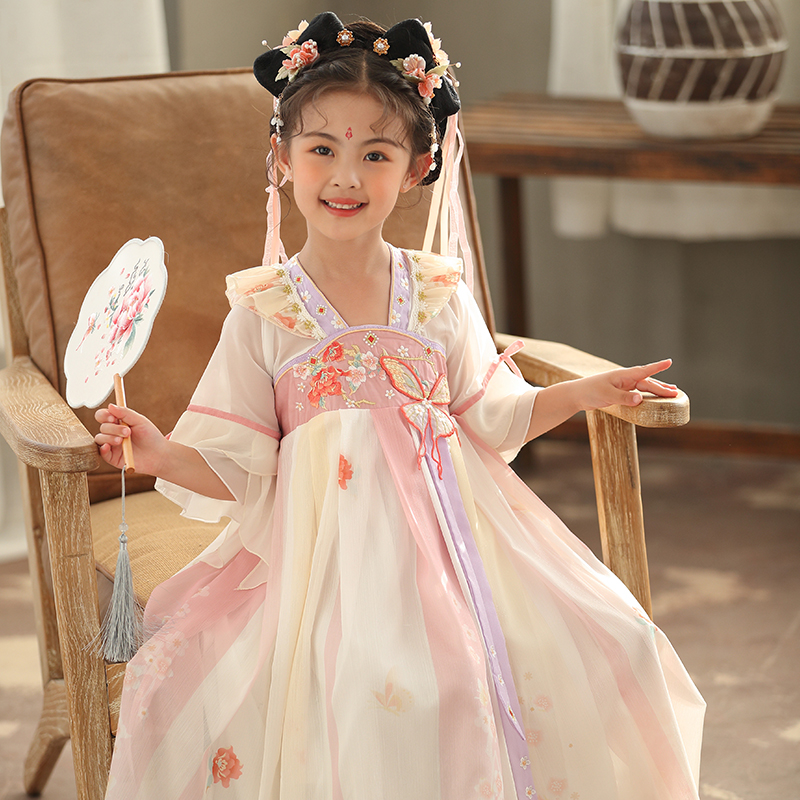 中大童女装一米二三四五六年级七八九十岁小孩女裙子汉服连衣夏裙