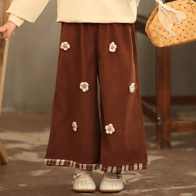 中大童女装一米二三四五六年级七八九十岁小孩女裤子秋阔腿休闲裤