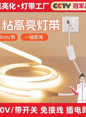 超亮cob灯带家用220V客厅吊顶led线条灯工程户外防水自粘软灯条