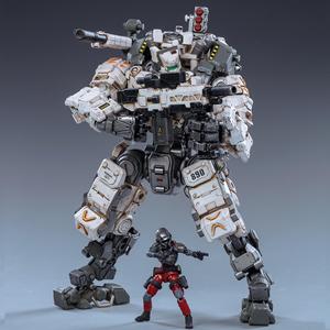 JOYTOY白色钢骨机甲兵人成品塑料模型手办可动变形玩具机器人