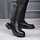 马靴男过膝高帮靴牛仔靴高筒靴男士 皮靴子英伦长筒马丁靴冬季 加绒