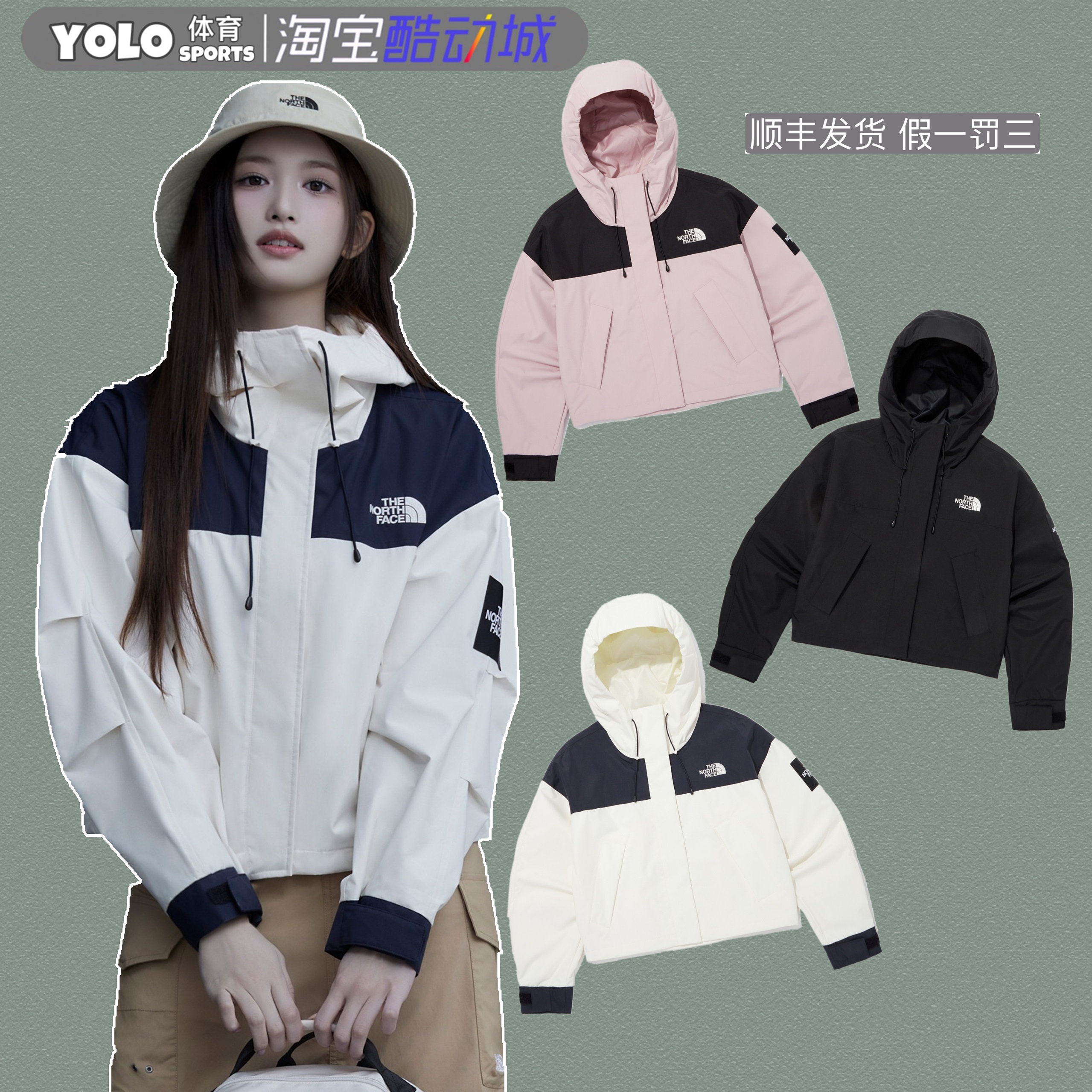 TheNorthFace北面24白标女款短款外套dryvent防水冲锋衣NJ2HQ30-封面