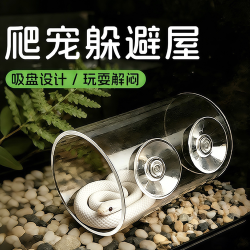 爬宠躲避屋攀爬隧道蛇守宫蜥蜴蜘蛛躲避洞爬虫全透明造景洞穴攀爬