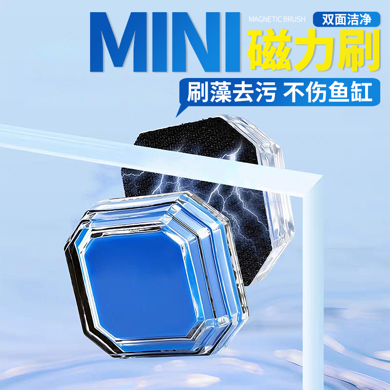 鱼缸刷磁力刷迷你强磁双面清洁清洗玻璃刷子小缸除藻无死角双面刷