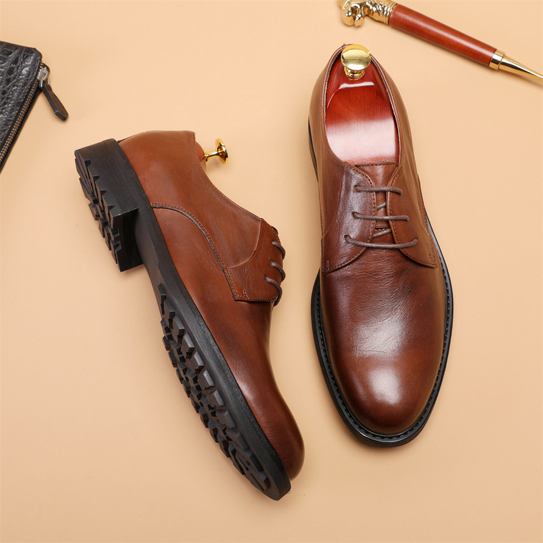 2026春季新品低跟商务系带皮鞋男式头层牛皮手工英伦复古风德比鞋,流行男鞋,正装皮鞋,淘宝优惠券,粉丝福利购,淘宝优惠卷