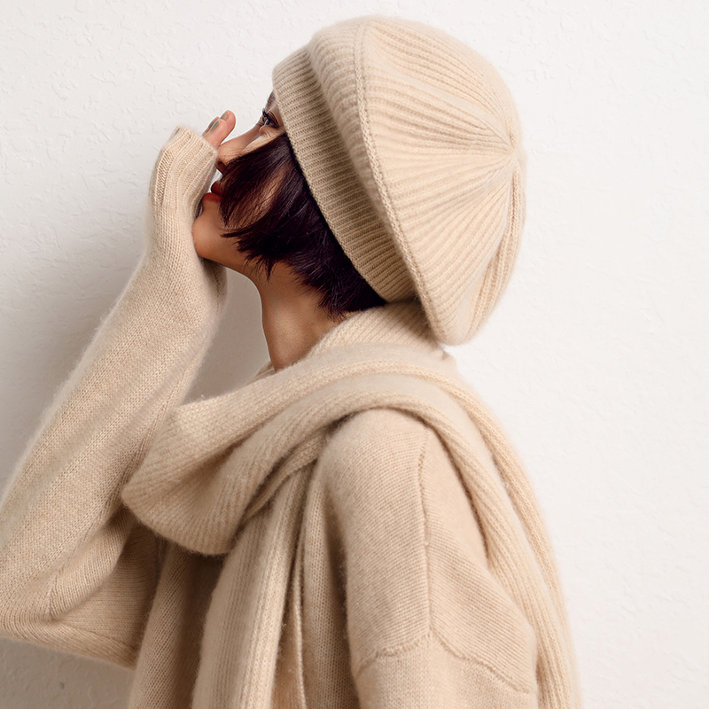 贝雷帽休闲百搭女冬季画家羊绒帽