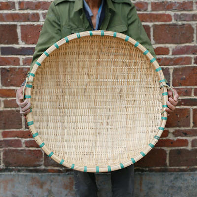 竹编制品筲箕竹筛子收纳簸箕水果篮馒头筐手工手编竹子纯手工