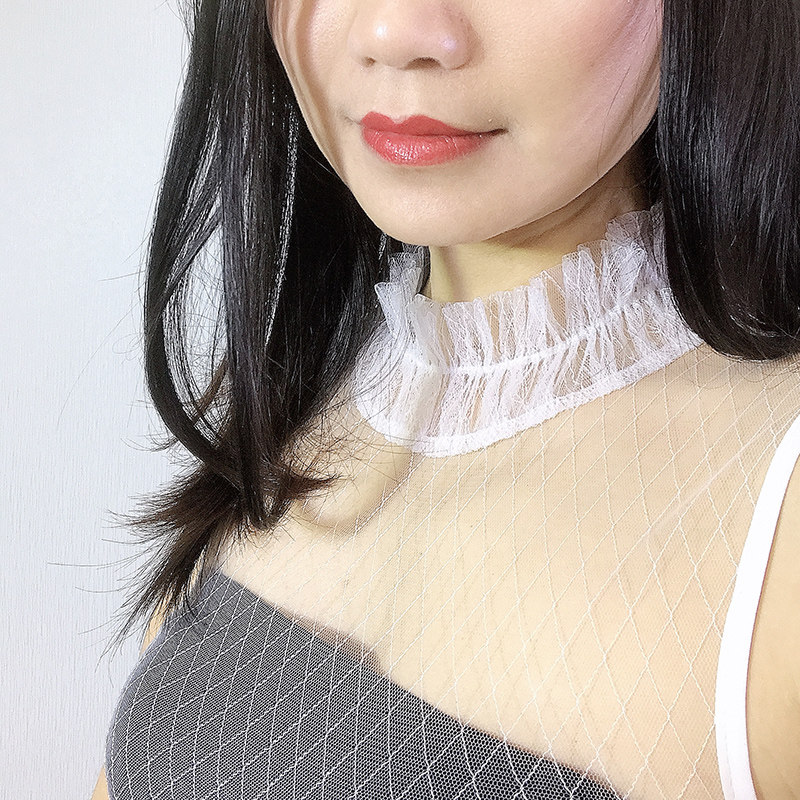 2023夏季网纱韩国新款半高领假领子女装蕾丝假领围脖套头假衣领子