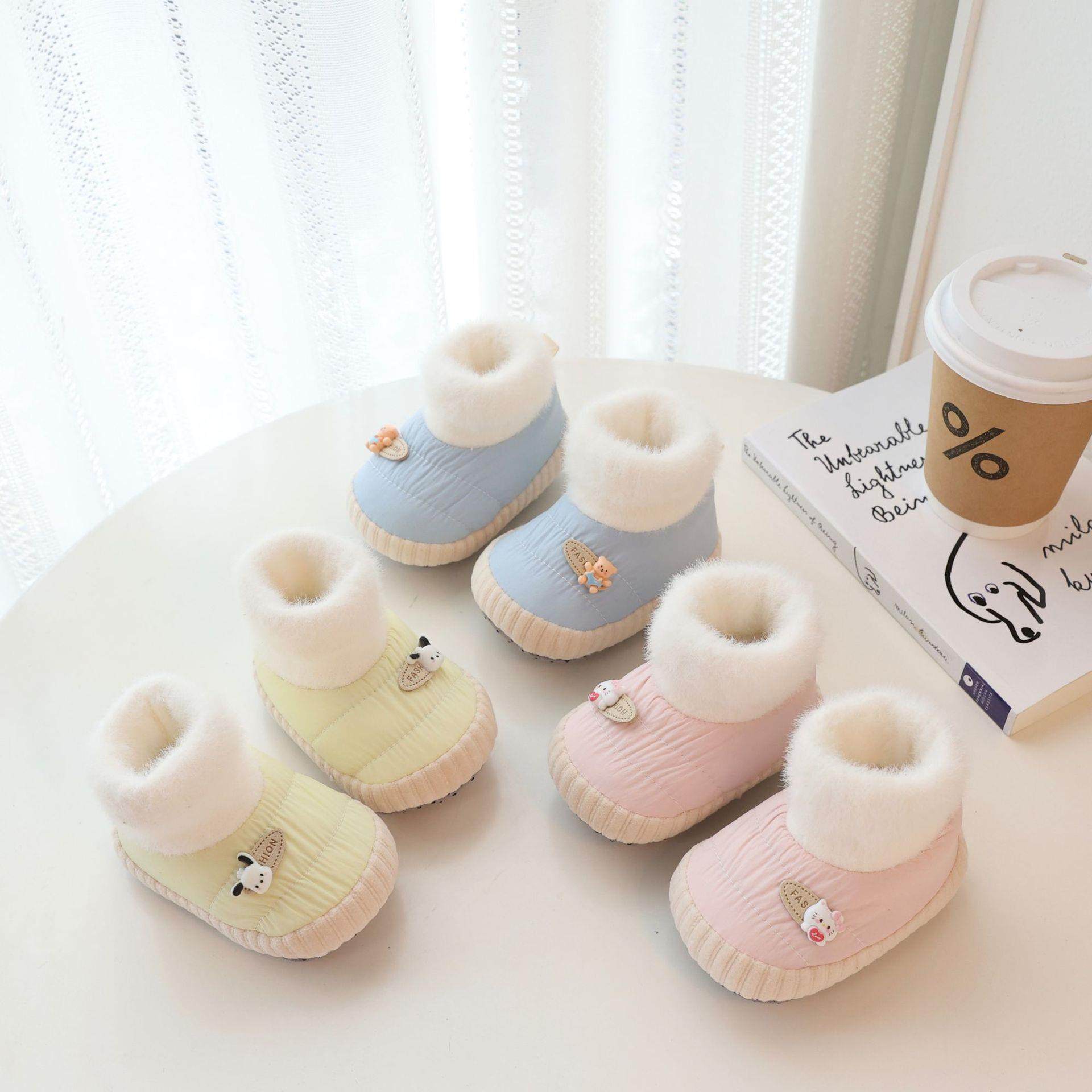 冬季宝宝棉鞋婴儿步前鞋0-6月-1岁新生幼儿可爱软底鞋防掉带袜筒,童鞋/婴儿鞋/亲子鞋,幼小稳步鞋,淘宝优惠券,粉丝福利购,淘宝优惠卷