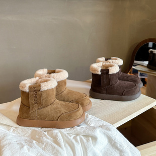 女童雪地靴2026冬季新款儿童棉鞋加绒加厚大棉靴男童防滑雪地鞋子