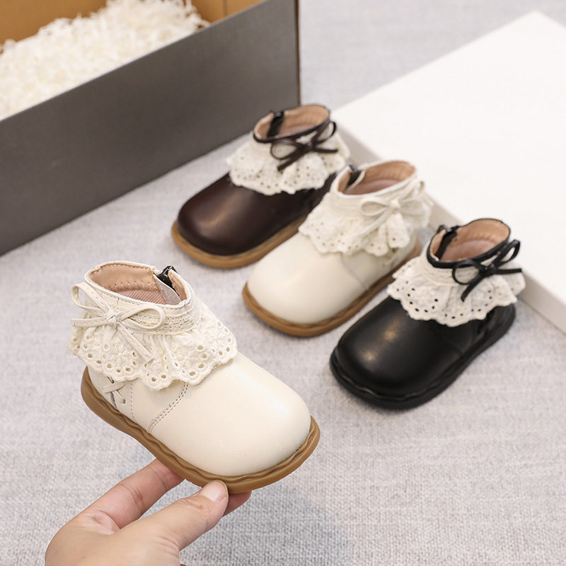 女童蕾丝花边女宝宝靴子2026冬季新款皮靴软底加绒短棉靴,童鞋/婴儿鞋/亲子鞋,婴儿步前鞋/袜鞋,淘宝优惠券,粉丝福利购,淘宝优惠卷