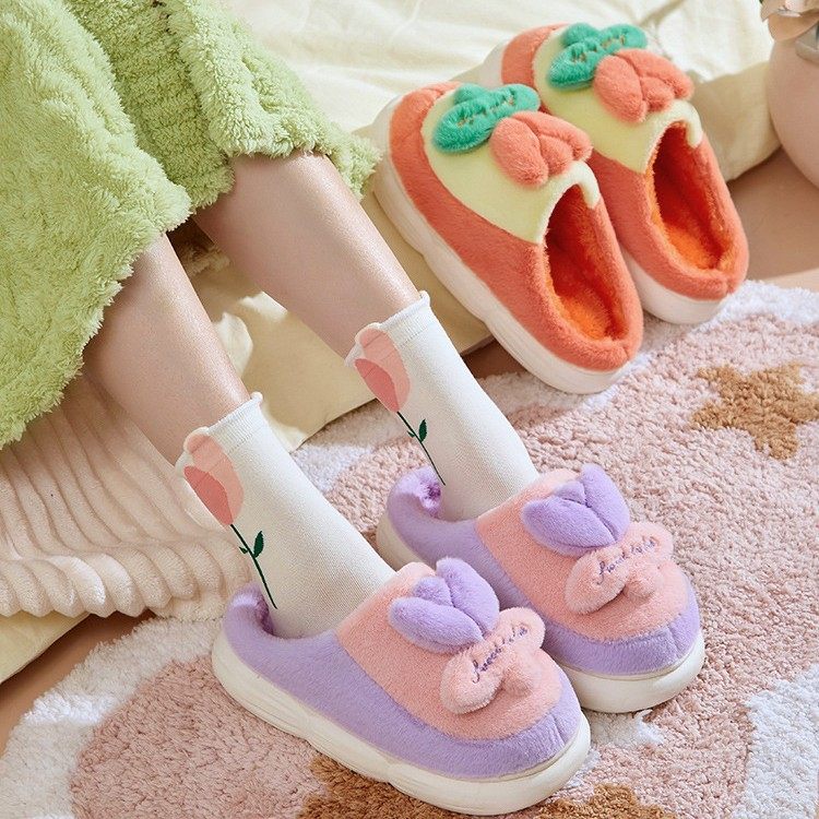棉拖鞋女士冬天室内家居家用冬季厚底防滑秋冬加绒毛拖鞋软底,女鞋,棉鞋,淘宝优惠券,粉丝福利购,淘宝优惠卷