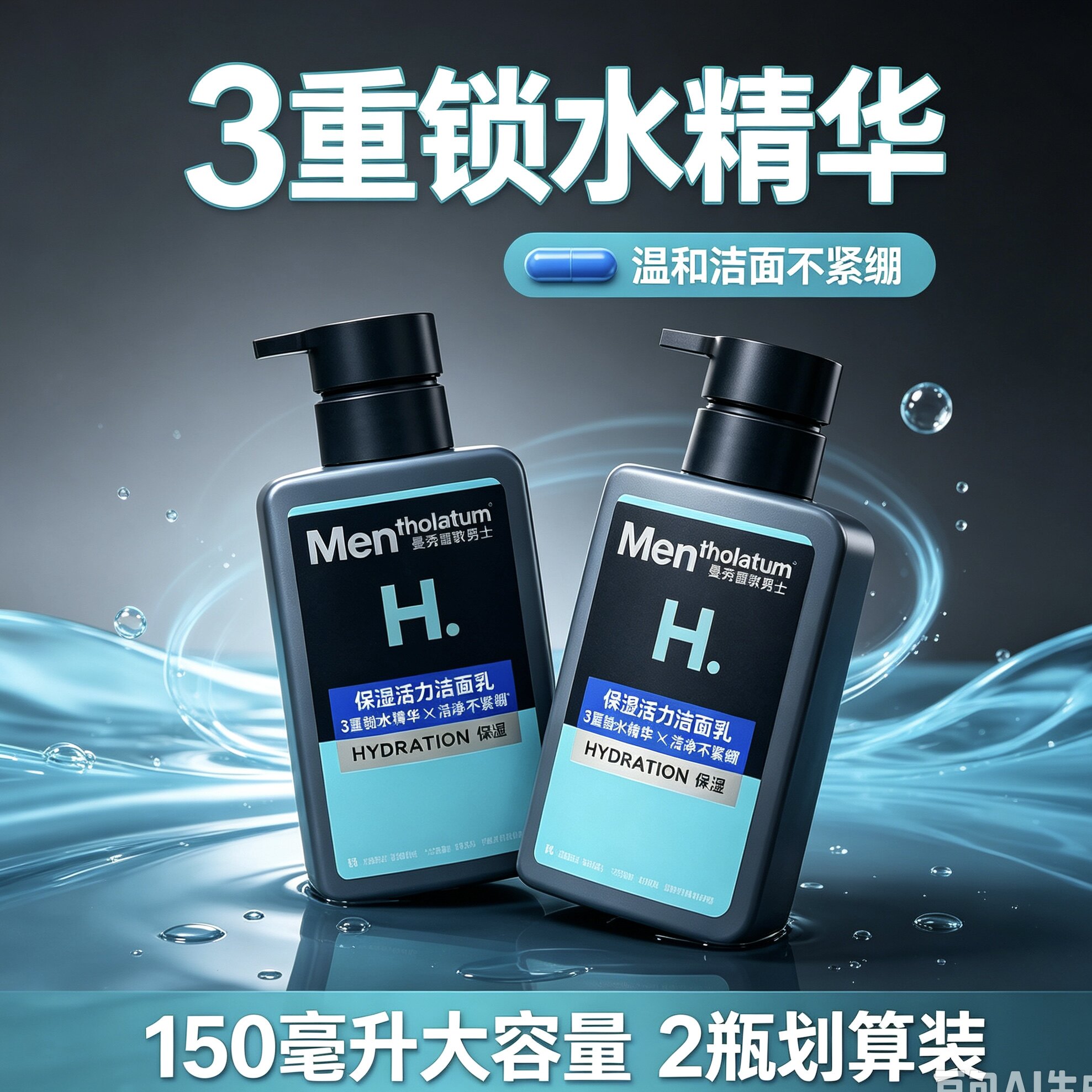 曼秀雷敦保湿活力洁面乳150ML*2