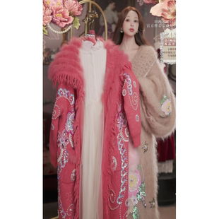 1219直播329彩蛋双旦福利新品 120 芭乐粉大衣裙子两件套80