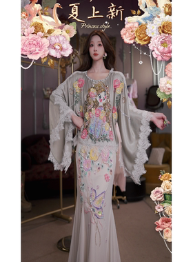 0621直播160洛可可珍藏[芍药花仙]东方美学刺绣上衣半裙3件套