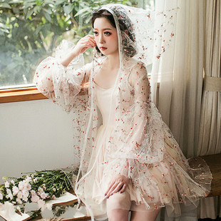 魔法大布娃娃2020高端蕾丝森系精致仙女尖帽蔷薇刺绣防晒罩衫 外套