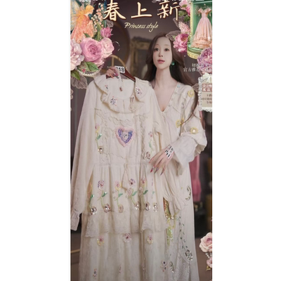 0305直播218彩蛋焕新周新品温柔白洛可可至臻桃心裙送吊带80-120