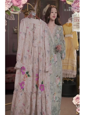 0306直播276高端焕新周新品刺绣公主连衣裙裙80-120