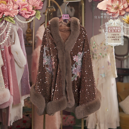 1218直播148彩蛋双旦福利新品琥珀鎏金披肩斗篷80-120