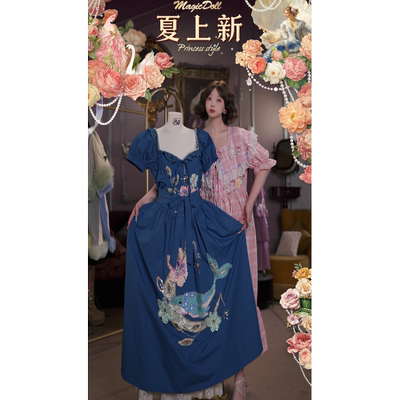 0515直播150洛可可夏日少女·深海人鱼精灵·插画艺术v腰公主裙