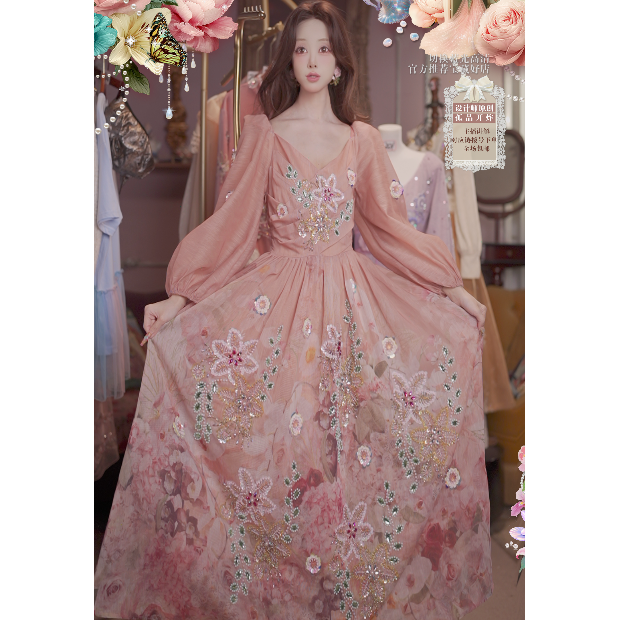 0806直播197高端《洛可可早秋至臻·琥珀玫瑰》刺绣裙腰带 80-120