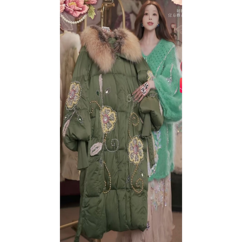 1212直播245高端双12狂欢新品沉睡女巫刺绣羽绒服80-120