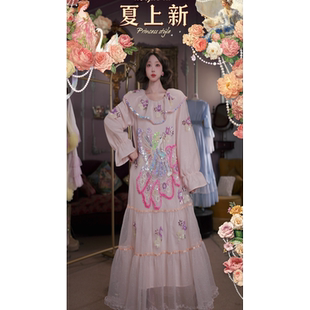 0519直播106洛可可夏日珍藏·糖霜甜心彼得潘领奶芙粉蕾丝公主裙
