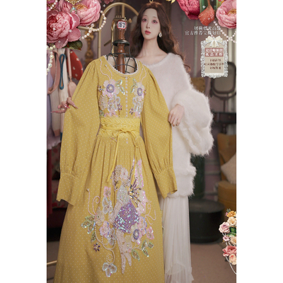 1014直播187洛可可秋日仙品·西洋插画艺术仙灵漫舞裙吊腰带3件套