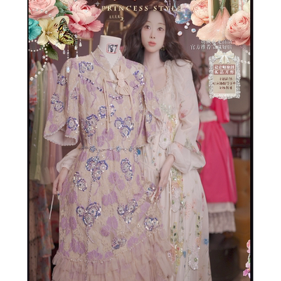 0627直播187高端《洛可可东方美学·紫鸢花园》刺绣裙腰带80-120