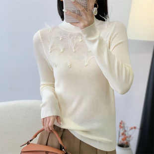 半高领毛衣针织衫女款春秋可外穿时尚洋气遮肚子打底上衣2025新款