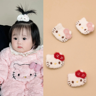 可爱KT猫咪宝宝发夹碎发夹子儿童头饰婴儿发卡夹胎毛夹发饰不伤发