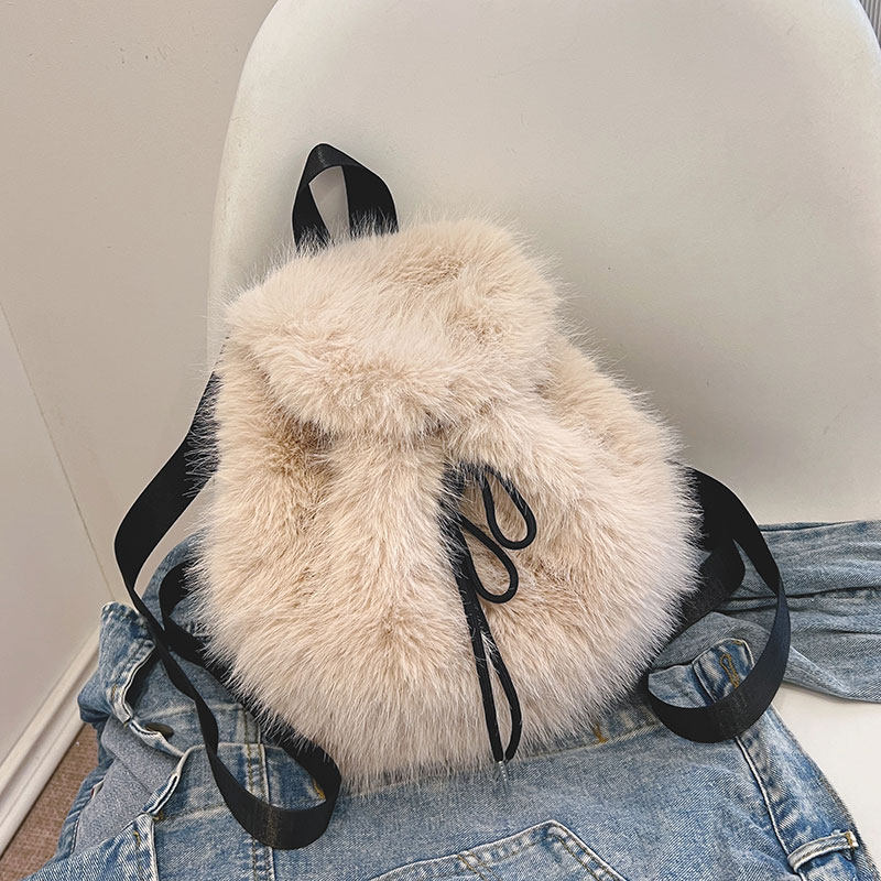 毛绒绒双肩包女时尚小众设计韩版学生书包高级感毛毛旅游小背包女,箱包皮具/热销女包/男包,双肩背包,淘宝优惠券,粉丝福利购,淘宝优惠卷