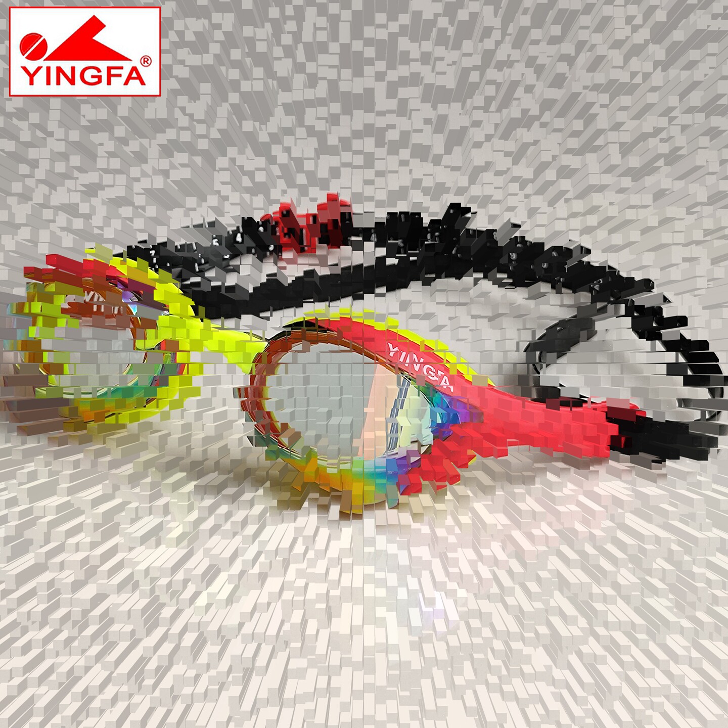 英发竞速游泳镜眼镜蛇鲨鱼皮比赛长腿全视野小框专业镀膜反光泳镜