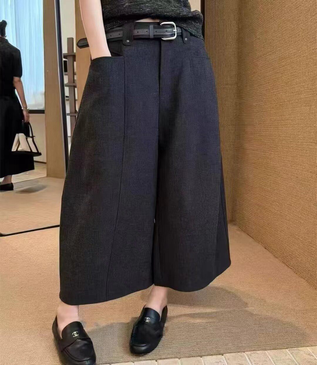 高腰阔腿裤女2026韩版秋款新款宽松显瘦八分裤百搭直筒休闲气球裤