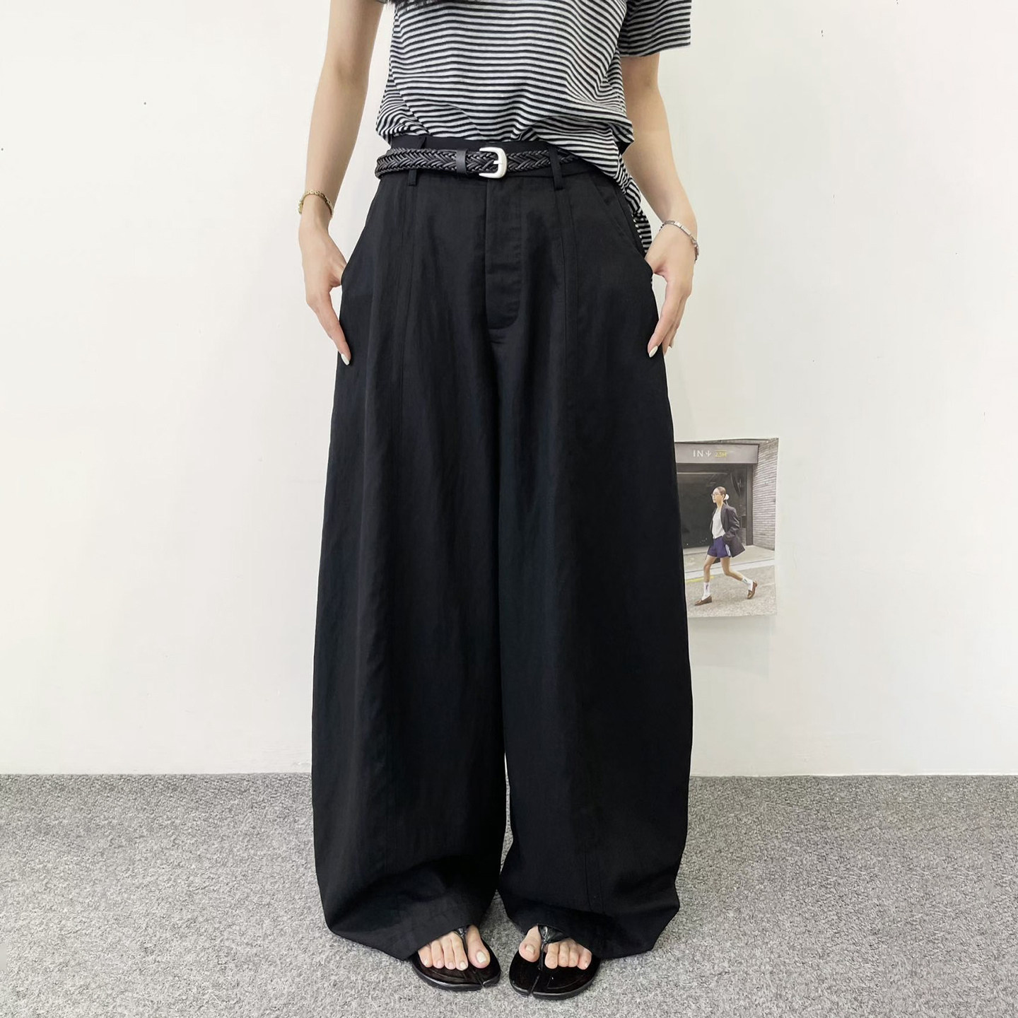 欧洲站设计感西装裤女2026春夏新款阔腿裤休闲宽松高腰垂感时装裤