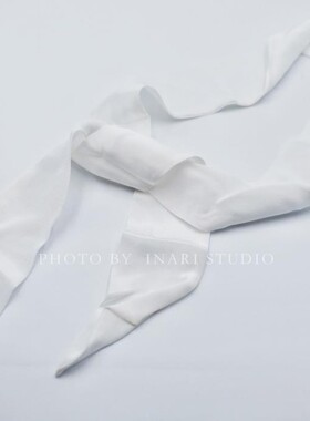 稻荷Inari 白色100%真丝发带 5*90cm 草木植物染色手工DIY白坯