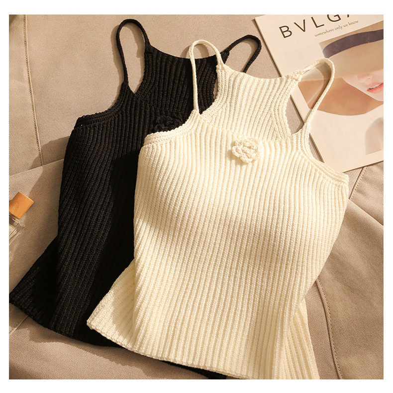 150矮小个子女小众短款上衣辣妹设计感修身显瘦针织吊带内搭背心