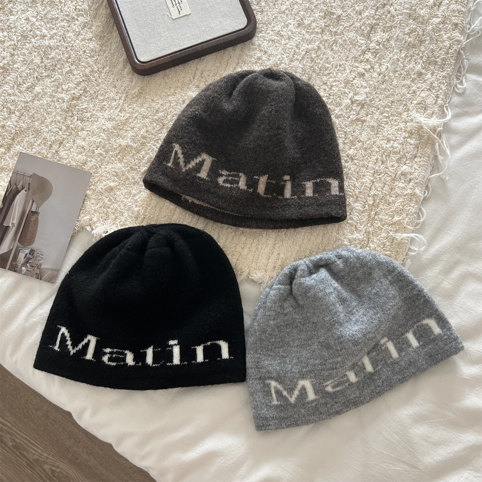 品质款韩国小众时尚街头字母毛线帽女秋冬保暖针织显脸小护耳冷帽,服饰配件/皮带/帽子/围巾,帽子,淘宝优惠券,粉丝福利购,淘宝优惠卷