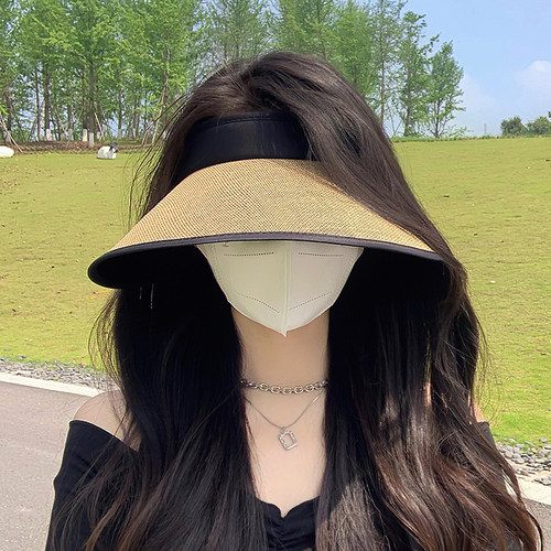 L型加宽大帽檐防晒帽女夏季遮阳